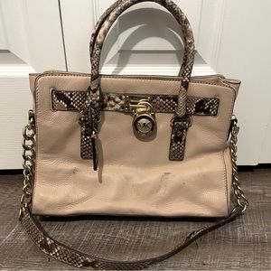 Michael Kors Nude/Snakeskin Leather Tote